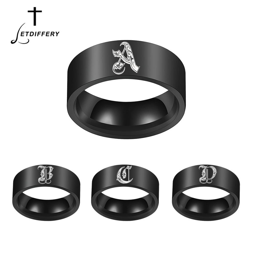 Initial Ring Custom - Letdiffery Özelleştirilmiş Kazınmış Harfleri A'dan Z'ye