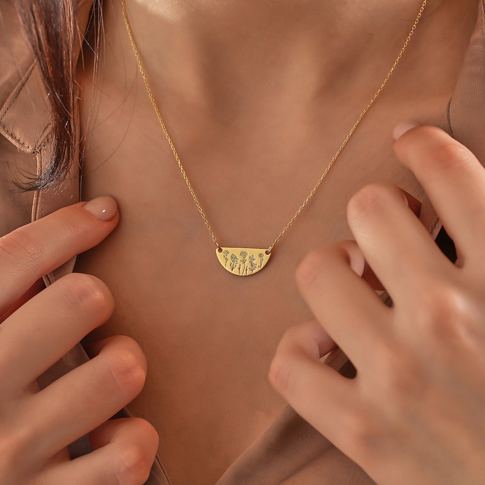 Kişiye Özel Doğum Ayı Çiçek Ko - Birth Flower Necklace incelemesi ve fiyatı