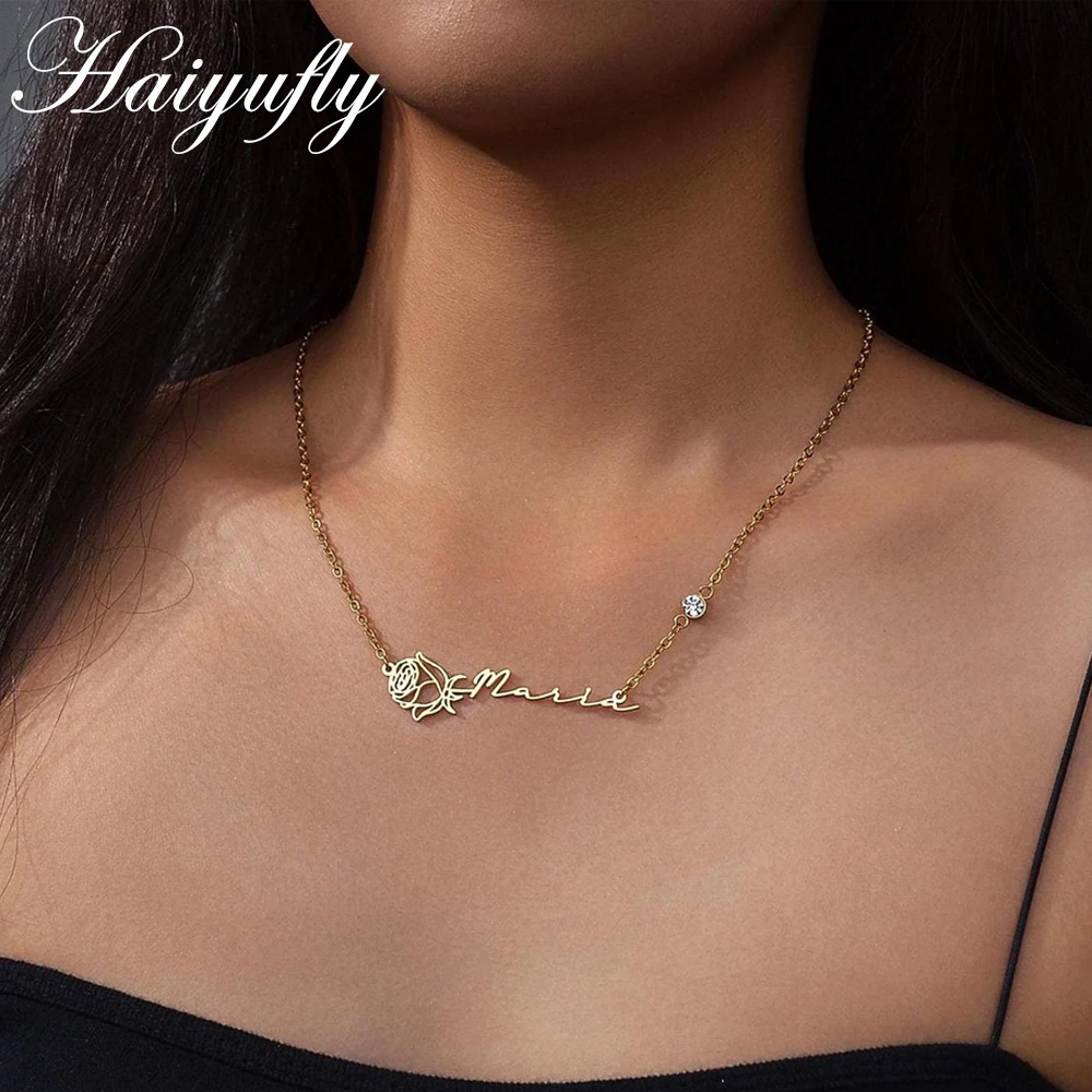 Haiyufly kişiselleştirilmiş öz - Birth Flower Necklace incelemesi ve fiyatı
